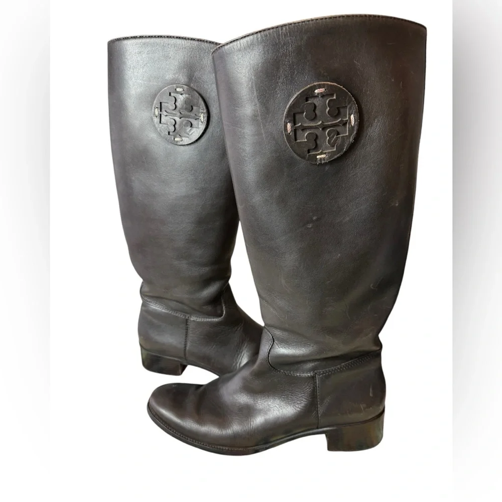 Tory Burch Keaton Dark Brown Leather Riding Boots 9